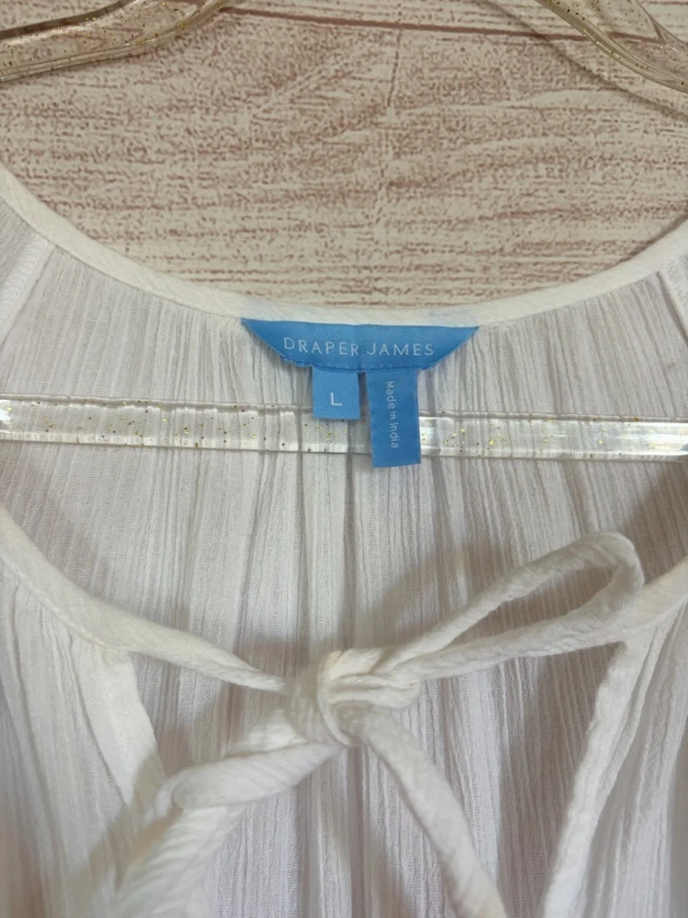 Draper James Magnolia White Crinkle Beach Dress Size Large Beach Nautical Swim - Picture 5 of 6